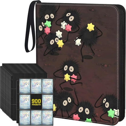 9-Pocket Trading Card Binder & Sports Card Book, 3-Ring Zipper Album Holds 900 Cards with 50 Removable Pages, Fits Standard 2.5" x 3.5" Game & TCG Cards, Water-Resistant PU Cover | 3-Ring Zipper Album, Holds 900 Cards, 50 Removable Pages, Fits 2.5" x 3...