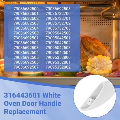 MIFLUS 316443601 Oven Door Handle Compatible for Ken-More Elec-trolux Frigi-daire Electric Oven Range Stove Handle Replacement with 2 * 316433300 Range Handle Screws/Ken.More Oven Handle