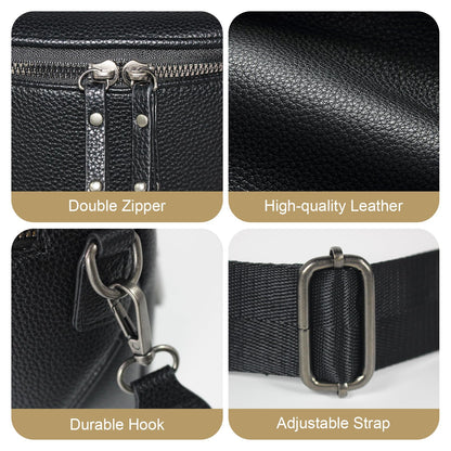 MOETYANG Crossbody Bags for Women Large Vegan Leather Bum Bag with Coin Purse (Black)