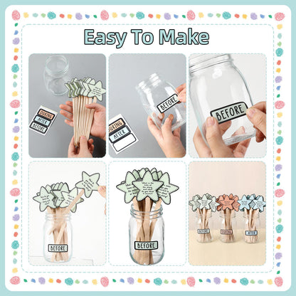 Eaasty 33 Pcs Reading Comprehension Game Classroom Management Supplies Bottle with Sticker Question Card Classroom Readings Tool Elementary Kindergarten Decor Before During After Reading Teacher