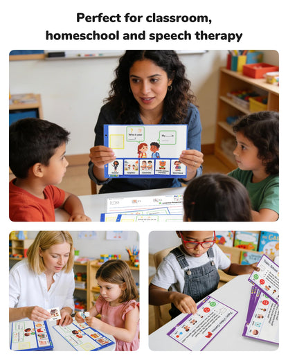 CHEFAN Sentence Building for Kids, Speech Therapy Learn to Read for Preschool Kindergarten, Fun Flash Cards for Classroom Must Haves, Special Education for Homeschool Supplies