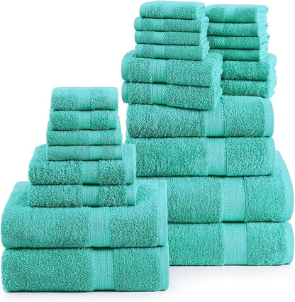 LANE LINEN 24 PCs 100% Cotton Bath Towels Set