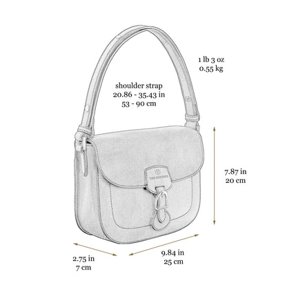 Time Resistance Leather Shoulder Bag – Saddle Bag with Magnetic Closure - Leather Handbag for Women (Cognac Brown)