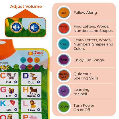 Just Smarty Interactive Learning & Education Toys for 2+ Year Old | Alphabet Learning Toddler Toys Age 1-2 | Learning Toys for 1 + Year Old Boys and Girls | ABC Baby Learning Toys 12-18 Months