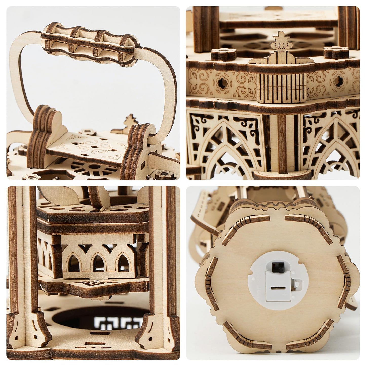 Foyucool 3D Wooden Puzzle for Adults, DIY Lantern Model Kit, Creative Assembly Model Building Kits to Build for Adults and Teens, DIY Assembly Puzzle, Woodcraft Kit for Christmas Day
