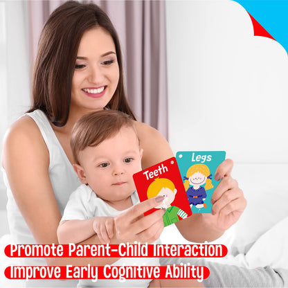 50 PCS Kid First Cognitive Flashcards,Double Sided Printed 7 in 1 Colorful Cards Alphabet,Numbers, Foods,Animals,Shapes,Colors with 3 Reclosable Rings,Learning Tool for Pre-K Kindergarten Toddlers