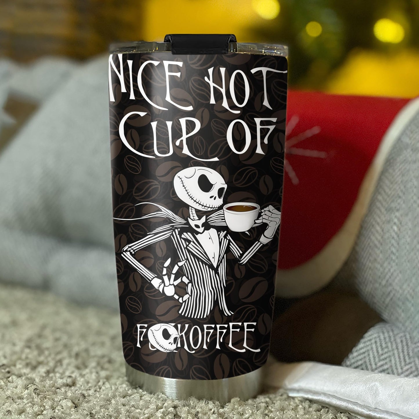 Christmas Gifts for Cartoon Lovers, Nice Hot Cup Of A Nightmare Before Coffee, Jack Nightmare Before Coffee Tumbler with Lid, Skeleton Mug, Christmas Movie Cup, Birthday Gifts for Movie Lovers