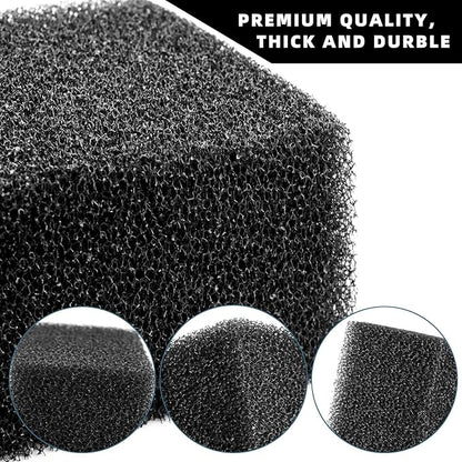2 Pack 7.5"x 4.7" x 2.75" Aquarium Filter Foam Sponges - Cut-to-Size Media Pad Sheets for Fish Tanks, Ponds & Sump Dividers