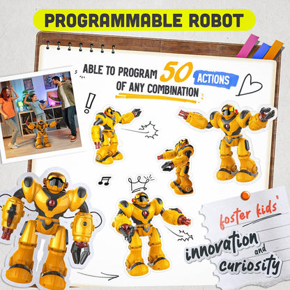BEZGAR Robot Toys for Kids 3-12 Years Old - Big RC Robot Programmable Dancing with 22 Actions, Remote Control Emo Robots Supporting 78 Changing Expression Christmas Birthday Gift for Boys and Girls