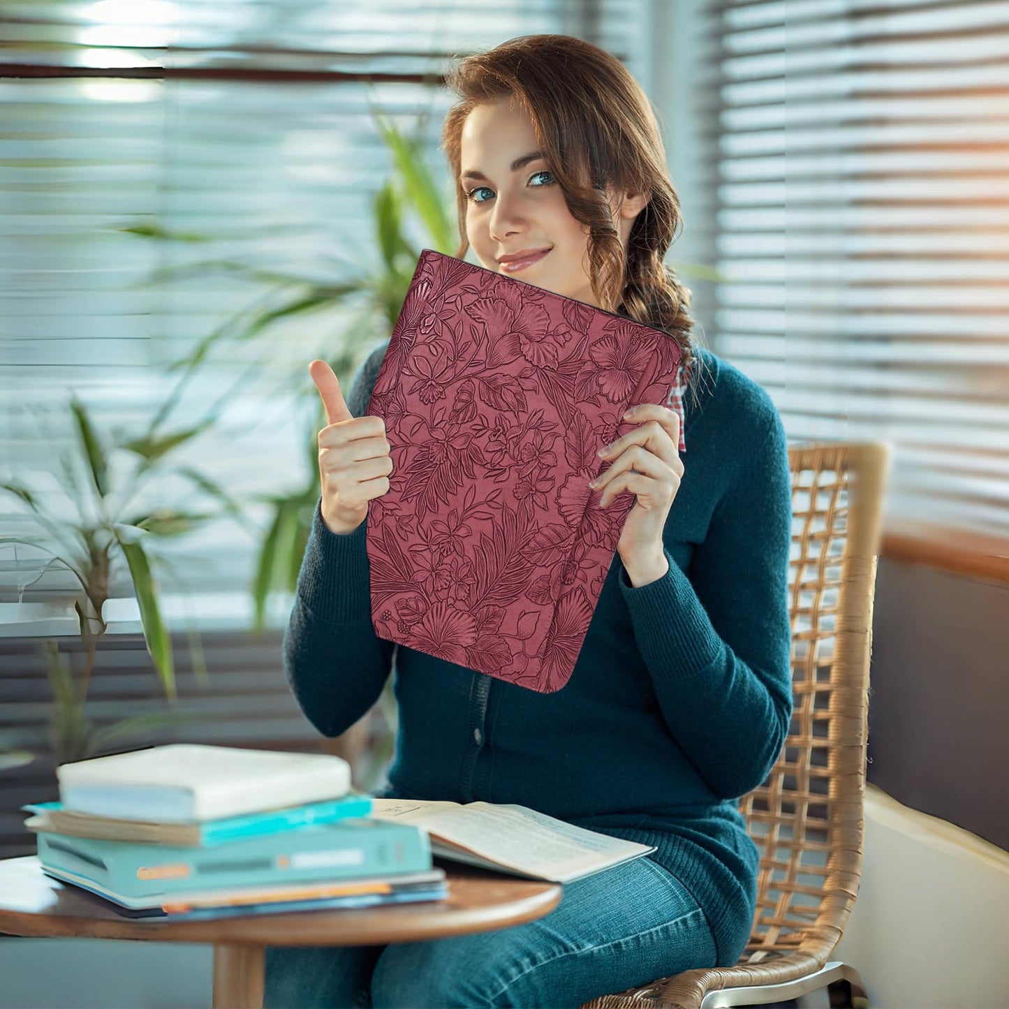 Leathario Portfolio Binder, Includes 5 Folder Index Dividers and 3 Notepads, 3-Ring Folder Organizer, Padfolio with Zipper, Vegan Leather Tablet Sleeve, Business Office Conference Clipboards