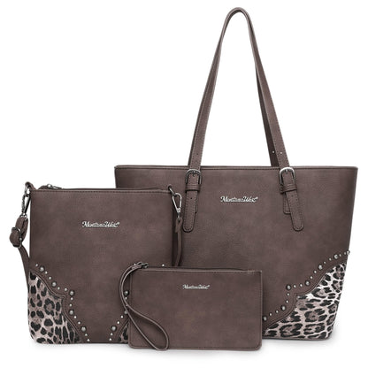 Montana West Purses and Handbags for Women 3pcs Hand Bags Tote Purse and Wallet Set Shoulder Satchel Bag for Women Leopard Print gifts MWC3-G058CF