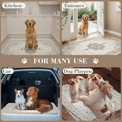 Dogcator Washable Pee Pads for Dogs, Reusable Dog Training Pads. 54''x72'' Super Absorbent Dog Rugs, Non-Slip and Leakproof Pee Mat for Dogs, Large Whelping Pads for Crates and Floors