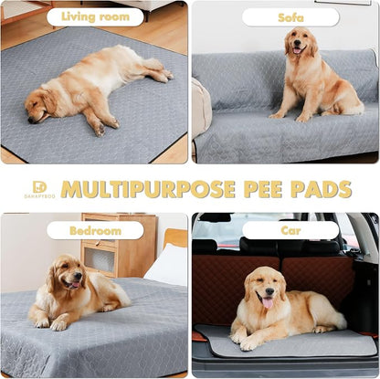 DAHAPYBOO Washable Pee Pads for Dogs 36x48,2Pack | Reusable Puppy Pads for Dog Non-Slip Waterproof Pet Training Pads for Crate, Playpen, Bed, Sofa,Whelping Box, Potty Training