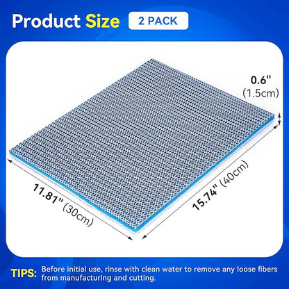 Borlech 8-Layer Fast-Acting Aquarium Filter Pad - Cut-to-Size Aquarium Floss Media for Fish Tank, Pond, Sump - Fast Water Polishing in Hours (15.75"x11.81"x0.6", 2 Pack)