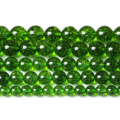 60PCS 6MM Beads Green Crystal Quartz Gem Energy Crystal Healing Jewelry Making Natural Stone Beads DIY(Green Crystal, 6MM)
