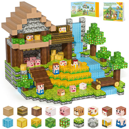 Magnetic Blocks, Magnetic Building Blocks 100pcs Gryxpox-STEM Toys for Kids Ages 3+, Magnet Tiles with Forest Animals Blocks Set, Educational Sensory Toys for Toddlers, Boys & Girls–Creative Game Gift