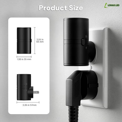 L LOHAS LED Night Light, Night Lights Plug into Wall, Light Sensor, 2 Level Brightness, Soft White 3000K, Mini Rotating Nightlight Plug in Wall for Adult Kids Hallway Bedroom Bathroom Stairway, 2 Pack