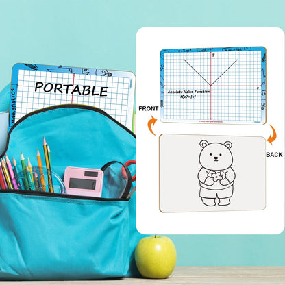 9"x12" Small White Board with XY Axis,Whiteboard for Students Practice Math,Grid Whiteboar,Double Sided Dry Erase Board for Classroom Teaching,Writable and Erasable White Boards (12 Pack)