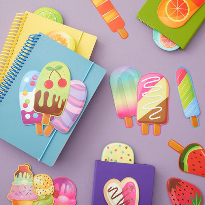 Bright Creations Ice Cream Bookmarks - Vibrant Themed Designs & Fun Book Marks for Popsicle Party Favors & Birthday Bookmarks - Classroom Rewards & Kids Book Marks - 120 Count, 6 in