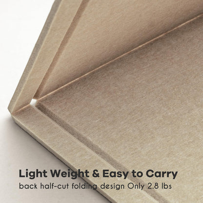 Lightomorrow Large Bulletin Board - 48 x 36 Inches, Decorative Felt Pin Board for Wall - 4' x 3' Foldable Photo Display Board with Self-Adhesive Tape, Includes 20 Push Pins - Beige Brown
