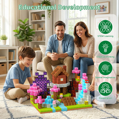 Petenjoy 200PCS Magnetic Blocks - Magnetic Building Blocks, Magnet Blocks Cubes, STEM Learning Sensory Magnet Toy for Kids Ages 3 4 5 6 7 8 9 10 11, Birthday Gifts for Boys and Girls