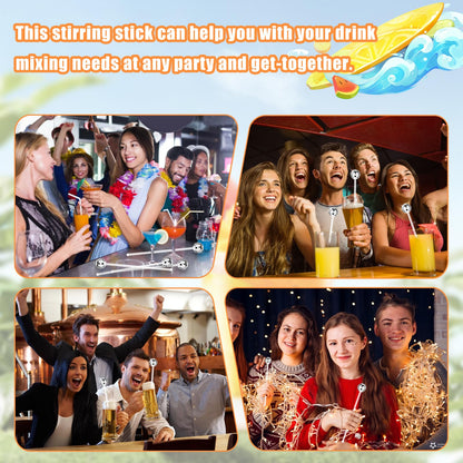 80 Pcs Disco Ball Cocktail Stirrers Plastic Round Top Swizzle Sticks Cake Pops Mirror Ball Coffee Beverage Stirrers for Home Bar Coffee Shop Use