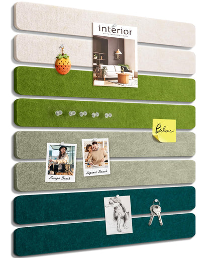 Small Cork Bulletin Board Tiles, Felt Wall Decor and Office Desk Accessories for Vision, Message Center, Picture and Prayer Board, Dorm, Room, Home Office Essentials and Organization(Sagewood)