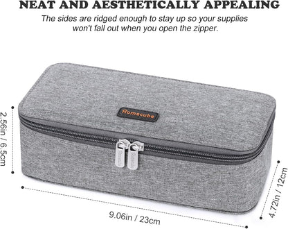 Homecube Pencil Case Capacious Pen Pencil Holder Box Makeup Pens Pouch Oxford Cloth Bag Large Storage Stationery Organizer with Zipper for School & Office - Gray