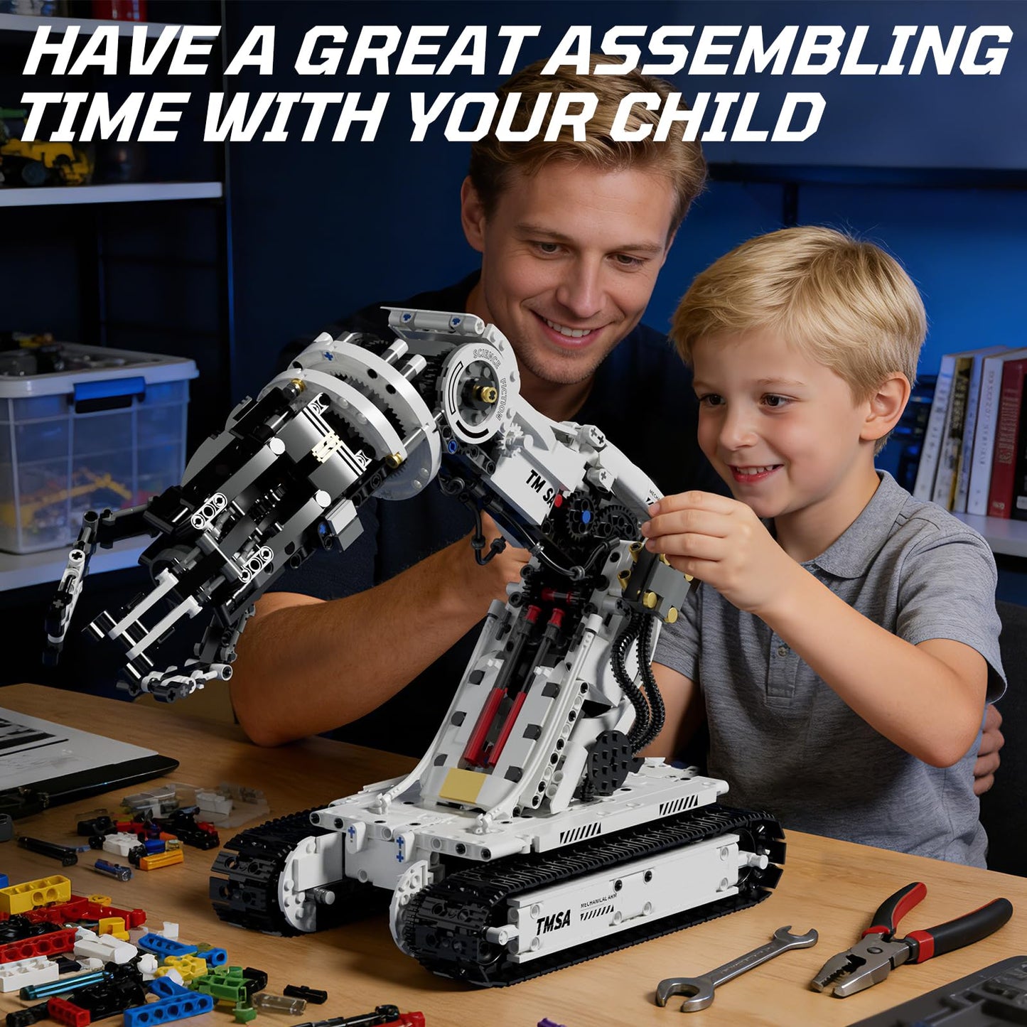 DOLIVE Technical Tracked Robot Arm, STEM Building Block Set for Kids Ages 8-14, Remote Control and App Controlled Mechanical Hand, Birthday Gift for Boys 8 9 10 11 12+ Years Old