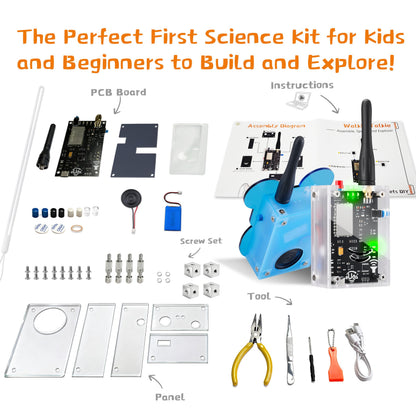 eUda+ STEM Walkie-Talkies Kit for 8-13-15-17+ Boys & Girls Stem Kits for Kids Age 8-10-12-14-16-18+ Science Experiments for Kids 9-12 DIY Kits for Kids Teenage Girl Gifts (Assembly Version, BTC)