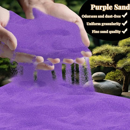 RAINFLOW 15 OZ Fine Purple Sand for Crafts - Colored Quartz Zen Garden Sand Decorative for Vases Filler, Wedding Unity Ceremony, Incense Burner, Ritual Incense,Wishing Bottle