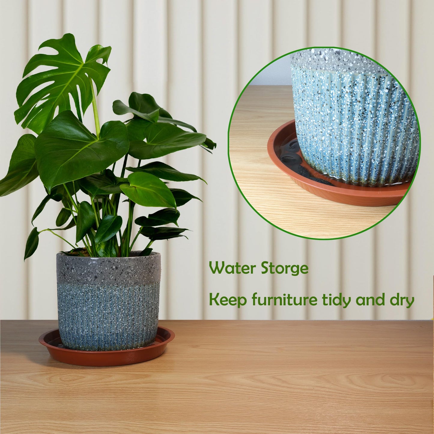 TNTIWQ 6 Pack 12 Inch Round Plant Saucers for Less 10 Inch Pot Indoors Outdoors Plant Trays for Pots Planter Saucer Plastic Drip Tray Planter Water Tray (Black, 11.8"(6pcs))