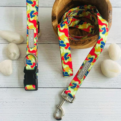 Lucky Love Dog - Adjustable Dog Collar and Leash Set with Easy Click Buckle for Medium Dogs, Durable, & Comfortable Collar for Male & Female Dogs, Puppies & Adult Ones - Oscar Combo, Medium