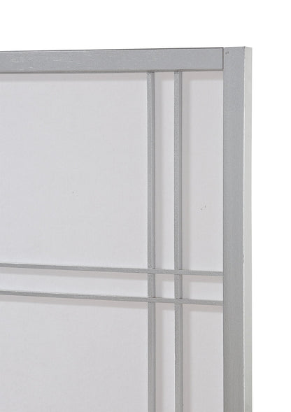 Roundhill Furniture Seto 4-Panel Room Divider Screen, Silver