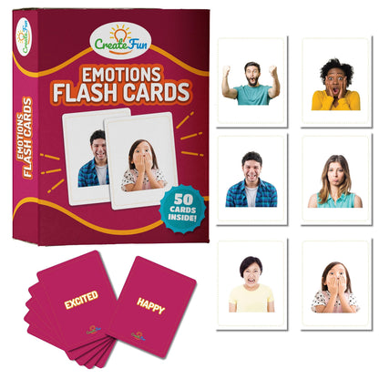 50 Emotions Flash Cards Volume 1 - Feeling Photo Cards for Kids, Adults, Seniors, Homeschool, Speech Therapy, ABA, Dementia, Aphasia, Occupational Therapy, ESL and Autism Learning Material