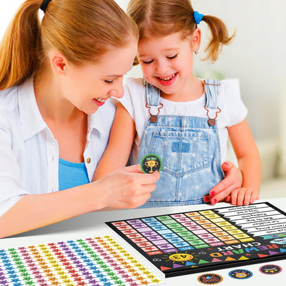 Reward Chart for Kids,Magnetic Behavior Chore Chart for Kids at Home,26 Black Chore Charts,1960 Star Stickers,56 Reward Stickers,Incentive Chore Chart to Develop Responsibility and Good Habits