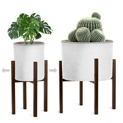Sorbus Adjustable Metal Plant Stand – Mid Century Style Flower Pot Holder, 10 to 16 Inches Planter Stand for Modern Home Décor, Houseplants – Plant & Pot NOT INCLUDED (Brown, 1 Pack)