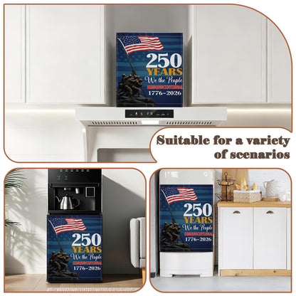 USA 250th Anniversary Magnetic Dishwasher Cover,Patriotic Military Decorative Dishwasher Panel for Refrigerator Kitchen Decor Reusable Waterproof Easy Install 23x26 Inch