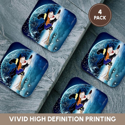 3dRose CST_4419_1 Halloween Witch Soft Coasters, Set of 4