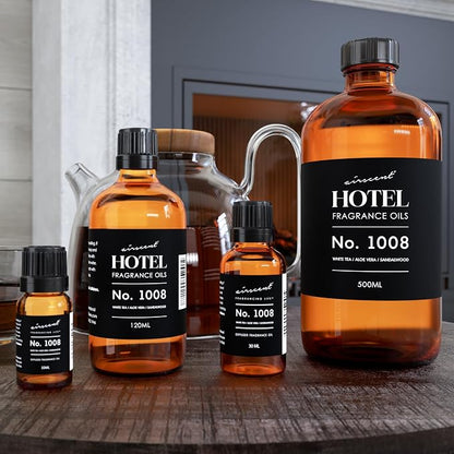 AirScent Hotel Diffuser Oil No. 1008 - White Tea Aloe Sandalwood - 120 mL | Hotel Scent Dupe - Premium Fragrance Oil for Ultrasonic and Waterless Diffusers & Crafting - 4 fl oz Dropper Bottle