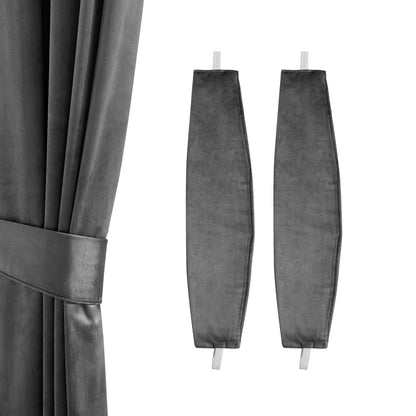 StangH Curtain Tiebacks - Curtain Holdbacks for Drapes Velvet Convenient Decorative Ties for Home & Office Window Draperies (Grey, 21 inches Length, 2 Packs)
