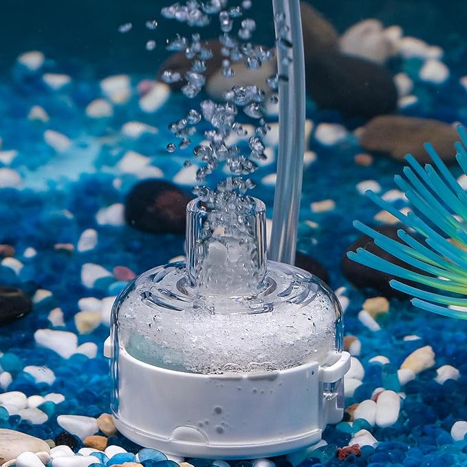 Pawfly Mini Aquarium Sponge Filter, Small Fish Tank Internal Filter with Foam and Air Stone Submersible Bio Sponge Filter for Fish Tanks up to 5 Gallon (Air Pump Not Included)