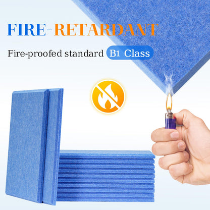 DOLLAR BOSS Large Cork Board for Wall 48" x 36" x 0.5" Bulletin Board 12 Packs Corkboard Tiles Self Adhesive Felt Wall Tiles for Office Home School, Blue