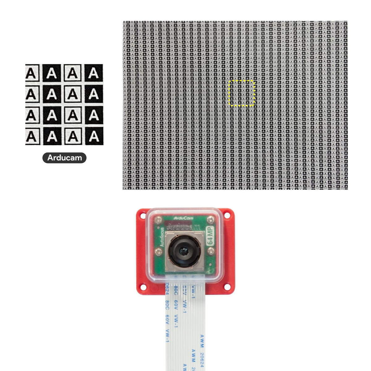 Arducam OwlSight for Raspberry Pi Camera, 1/1.32" 64MP Pi Camera for Pi5, Pi4B, 3/3B+, and so on, High Resolution Auto Focus Camera Module, Support Libcamera Natively, with ABS Case