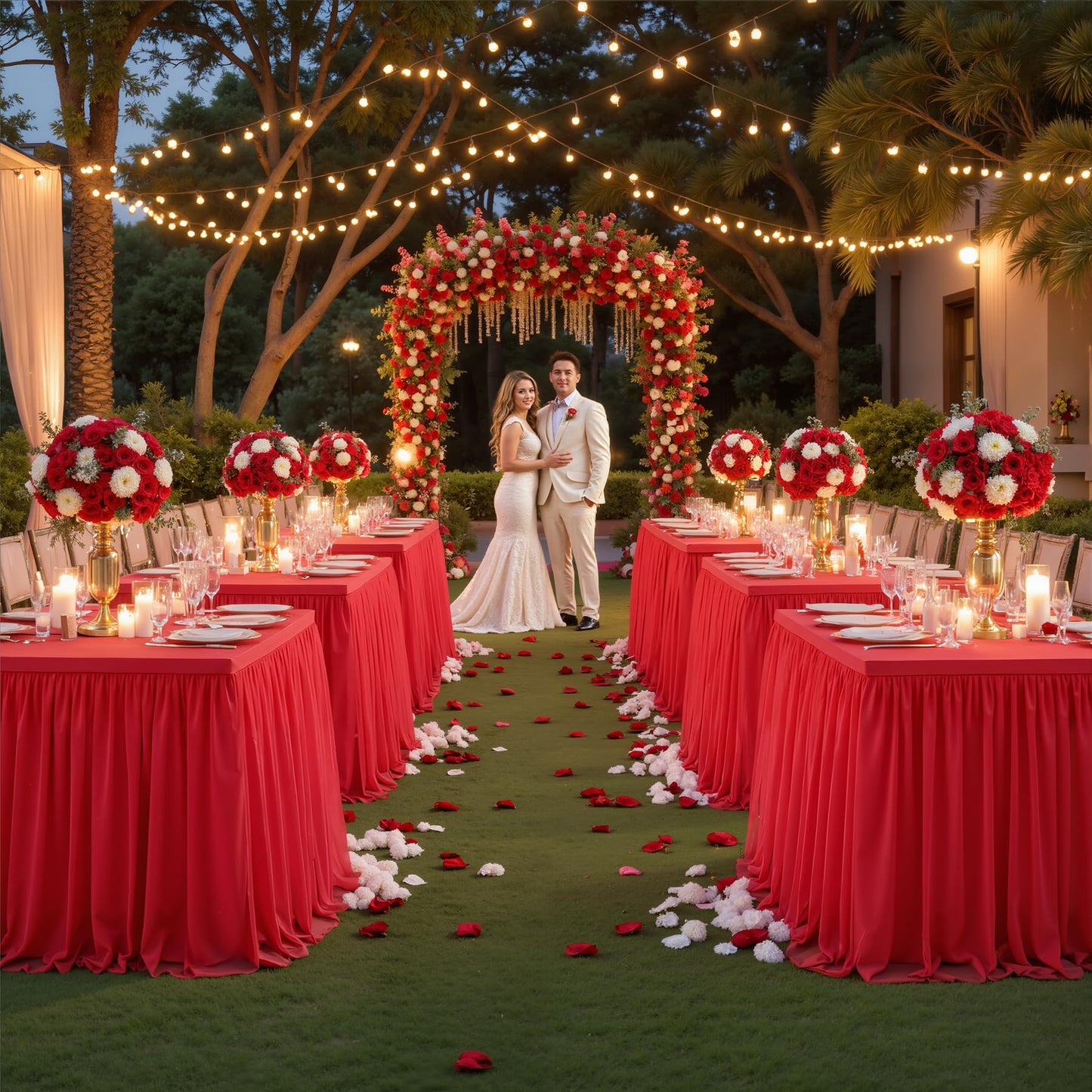 Little Funny Red Tablecloth Rectangle 6 Foot Fitted Stretch Elastic Tulle Ruffle Tablecloths Rectangular Spandex Table Covers 6ft Birthday Baby Shower Wedding Party Table Cloths with Skirt