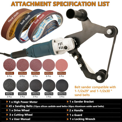 1280W Pipe Belt Sander - Industrial Grade Pipe Tube Polishing Sandingwith 6 Variable Speeds,Suitable for Polishing Various Circular Pipe Materials,Woodworking and Metal Rust Removal(45Pcs Belts).