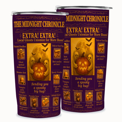 Halloween Tumbler 20 oz, Insulated Stainless Steel Coffee Mug with Lid & Straw, Pumpkin Ghost Festive Travel Cup, BPA-Free Halloween Gifts for Women, Men, Teens, Party, Office