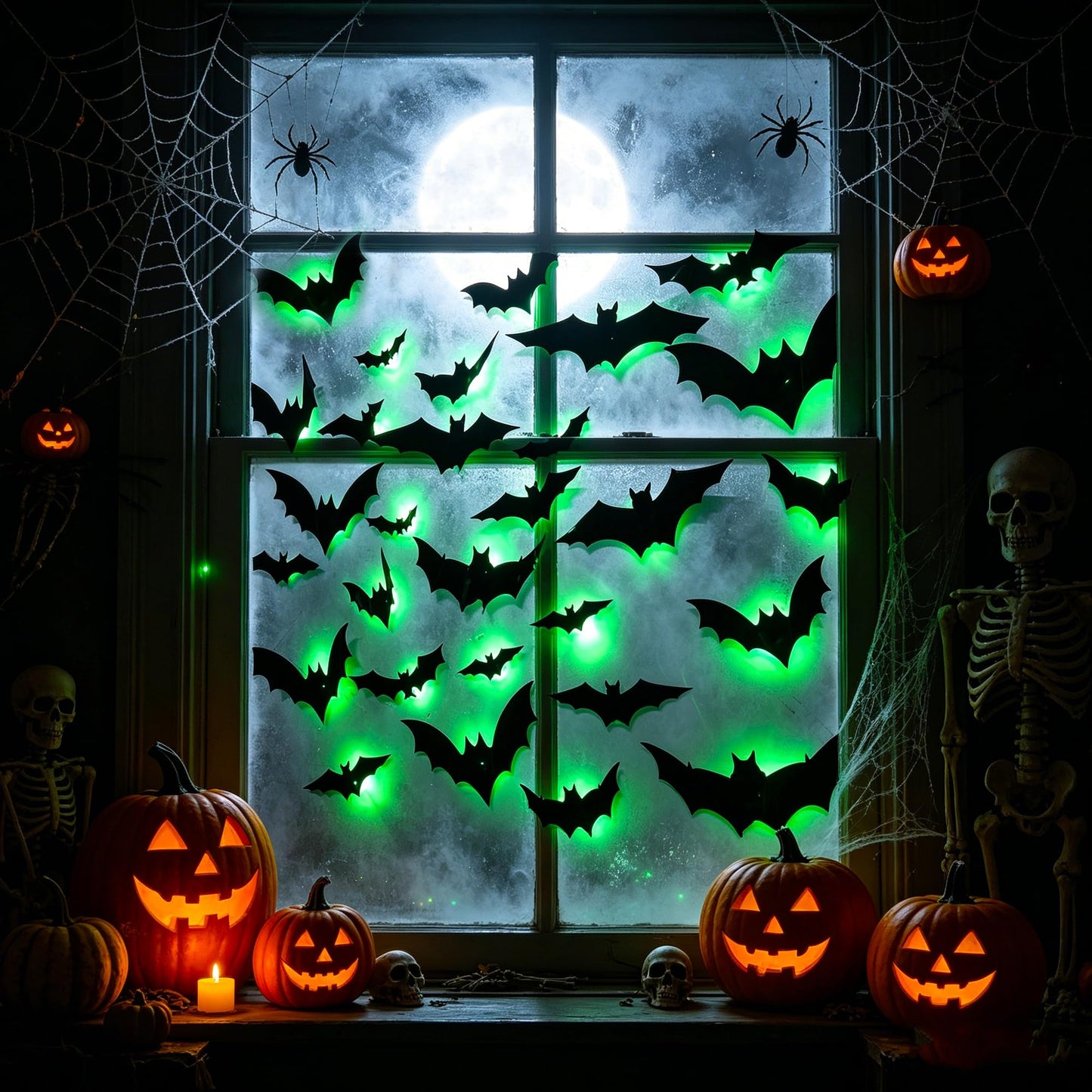 DR.DUDU 36 Pack Bats Halloween Decorations Bat Wall Stickers