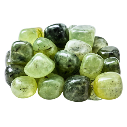 Amazing Gemstone Prehnite Crystals and Healing Stones Tumbled - 1 oz Prehnite Stone Gem Stones, Natural Healing Stones for Energy Balance, Stress Relief - Premium Polished Gems Rocks for Meditation