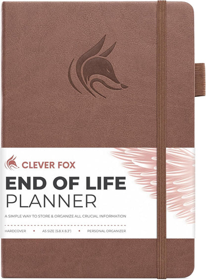 Clever Fox End of Life Planner – Final Arrangements Organizer for Beneficiary, Will Preparation, Last Wishes & Funeral Planning, A5 (Dark Terracotta)